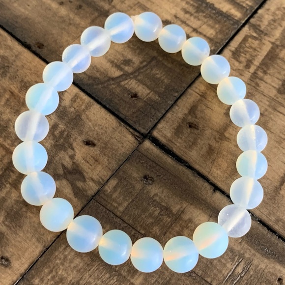 8mm Opal Chakra Stretch Bead Bracelet - Picture 2 of 7